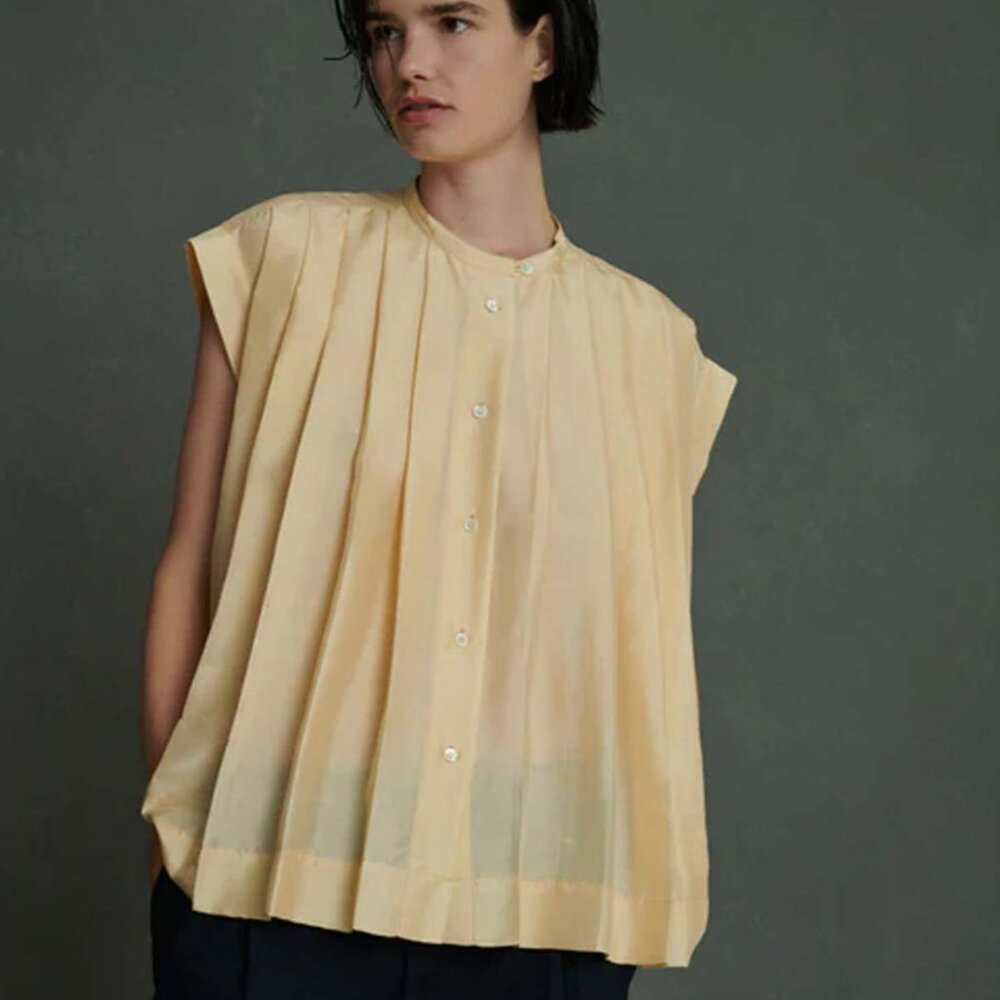 Soeur Abeille Blouse in 100% champagne silk sz 38